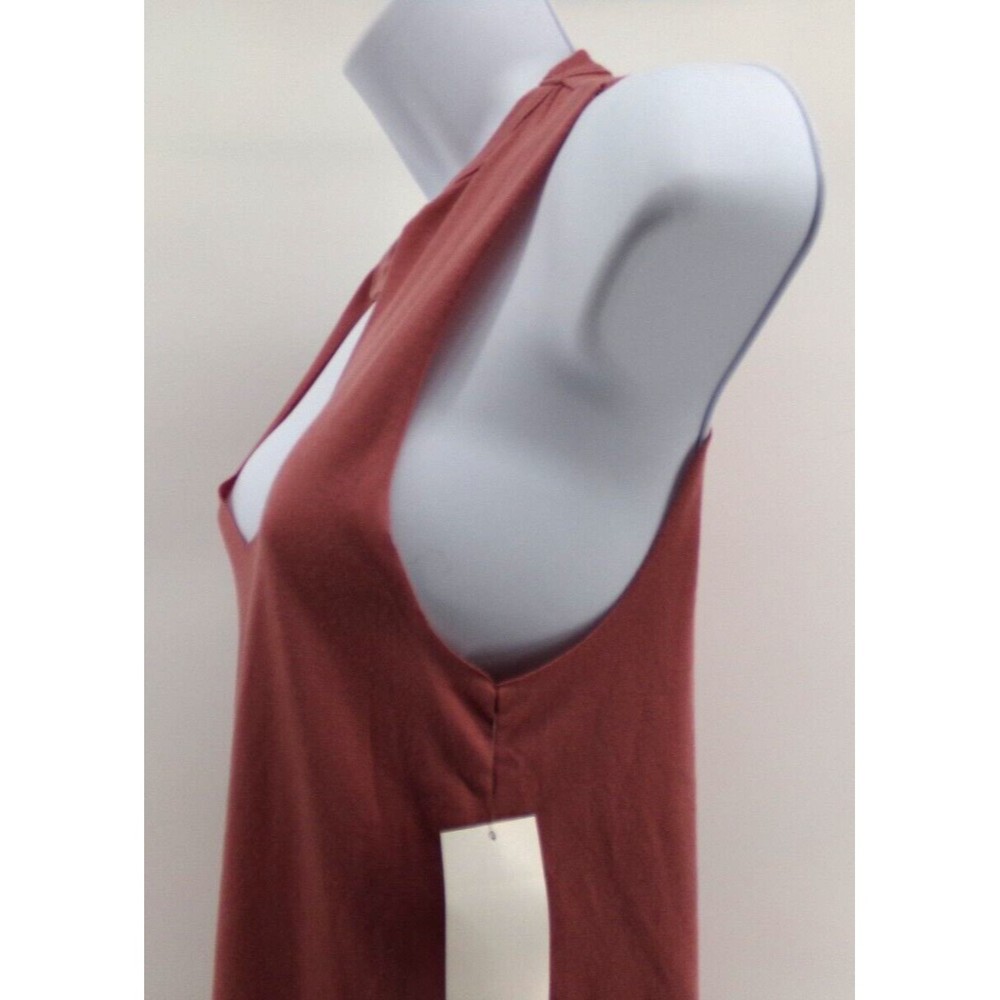 Agnes & Dora Women’s Shirt Medium V-neck Tank top Raw open tank Mauve SM - Picture 3 of 8